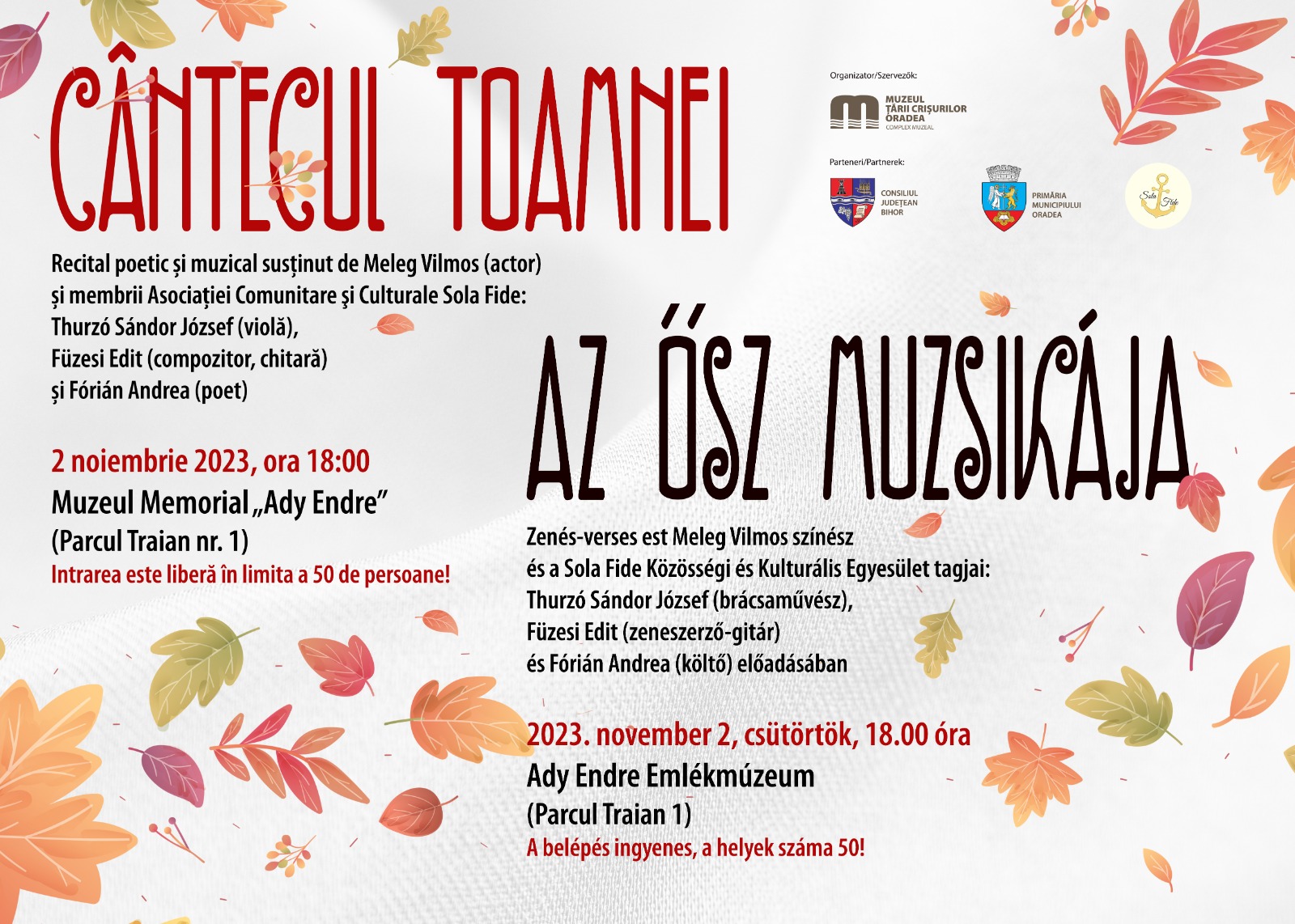 Recital poetic cu note muzicale la Muzeul Memorial „Ady Endre”