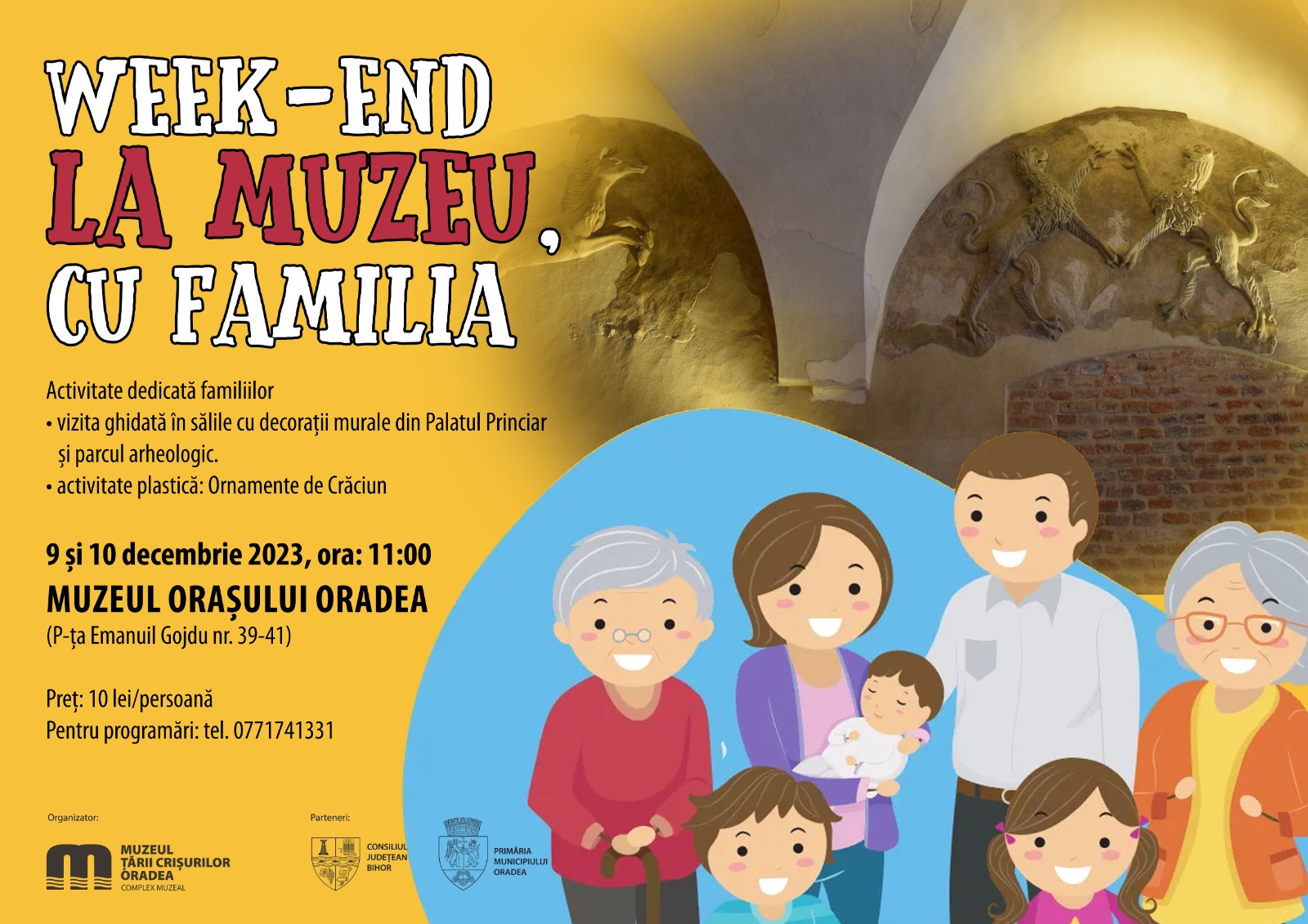 Weekend la Muzeu. Muzeul Tarii Crisurilor va invita la o activitate de educatie muzeala pentru a va bucura de arta altor vremuri și pentru a descoperi legendele cetății.