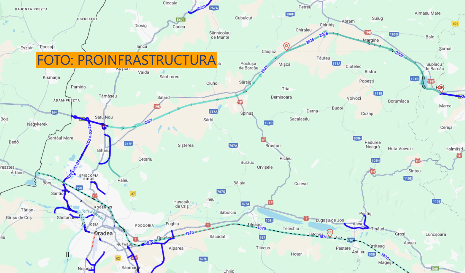 Marile proiecte de infrastructură din Bihor în 2026: autostrăzi, drum expres și calea ferată Oradea–Cluj