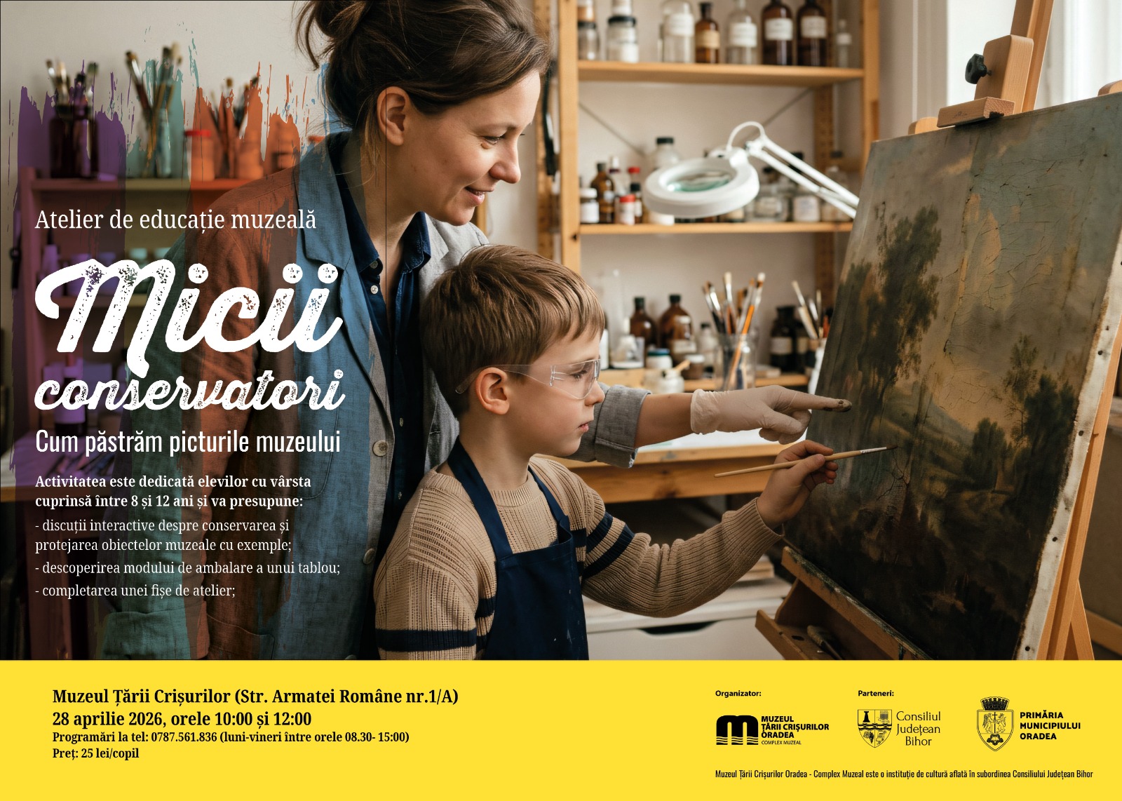 Atelier pentru copii la Muzeul Țării Crișurilor din Oradea