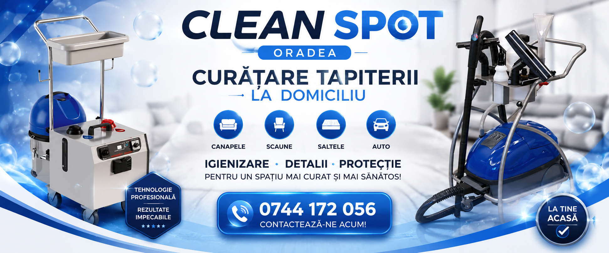 Curățare tapițerie Oradea – servicii profesionale pentru canapele, saltele și interior auto
