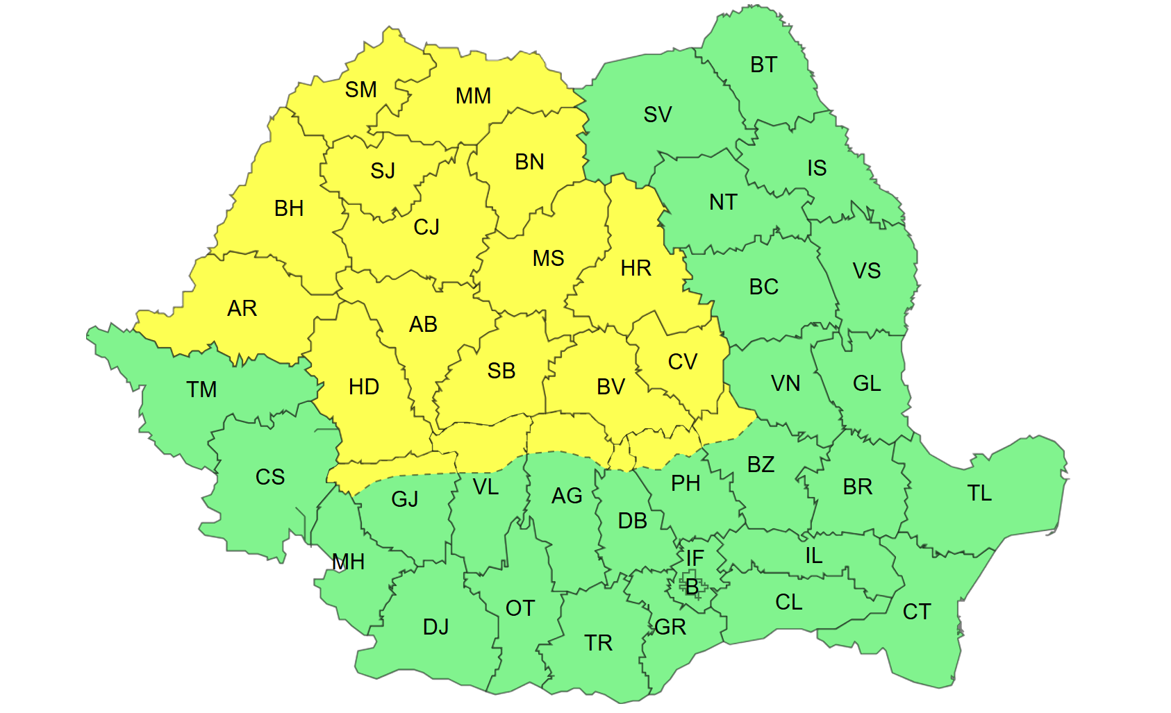 Furtuni după caniculă în Bihor. Cod galben de vijelii, grindină și ploi torențiale marți