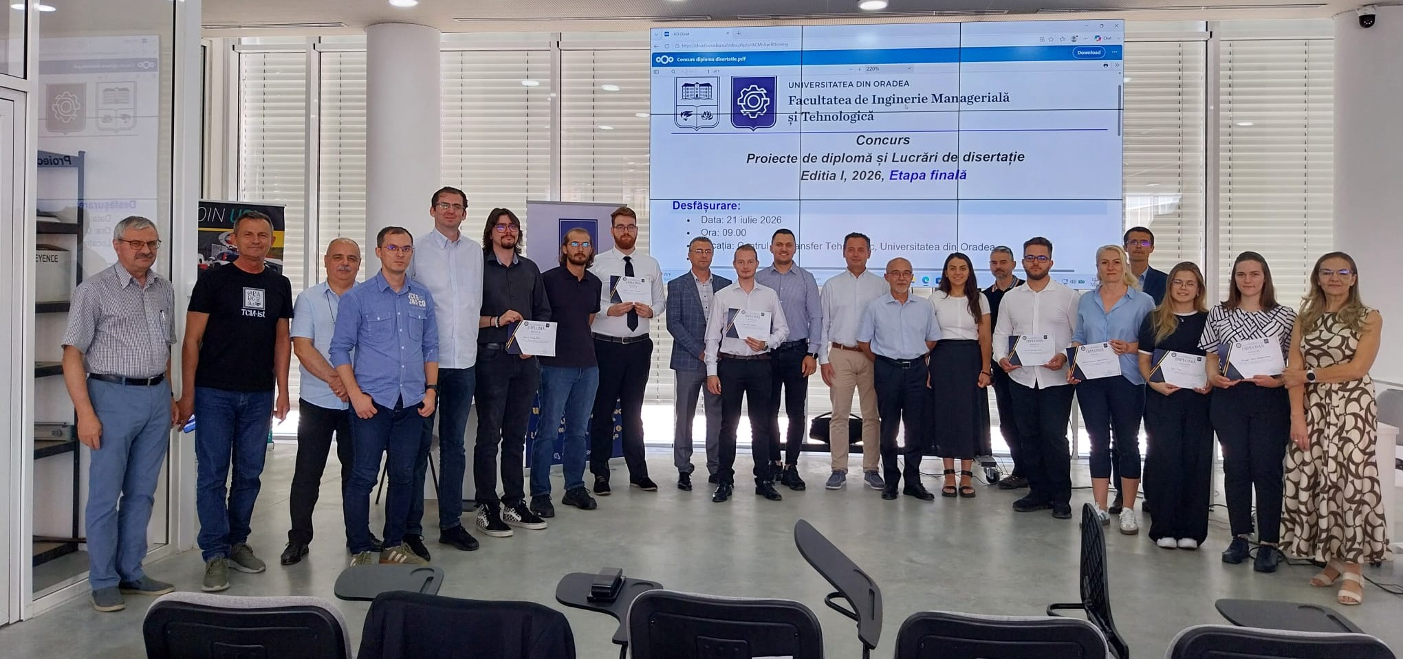 Cele mai bune proiecte ale absolvenților FIMT, premiate la Oradea
